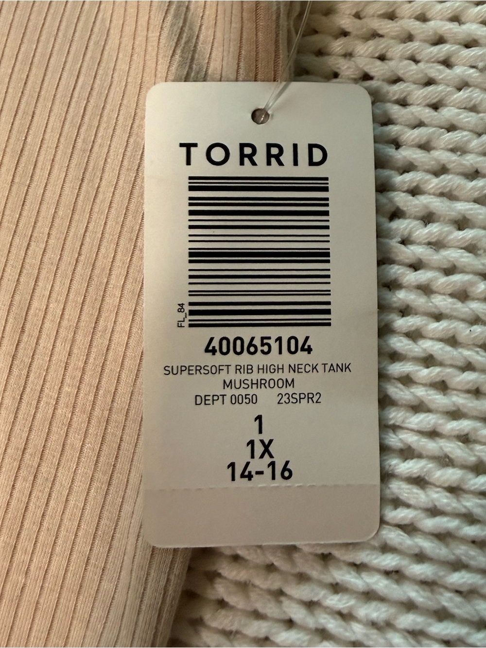 torrid Ribbed Tank Top - Taupe Beige - Picture 3 of 7